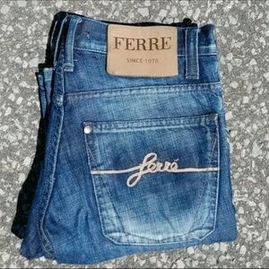 Vtg Y2K GF Ferre Designer Denim Blue Jeans Made in Italy Men's Size 31x32